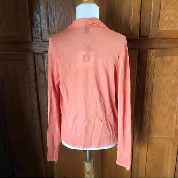 NWT Ann Klein Orange Open Semi-Sheer Cardigan Sweater - M - Picture 8 of 10